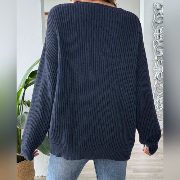Mixed Melody Sweater - Navy - Picture 3 of 4